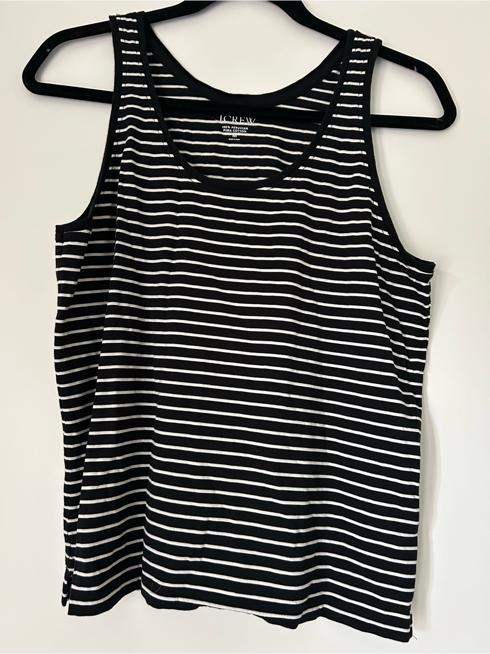 J. Crew Black and White Striped Tank